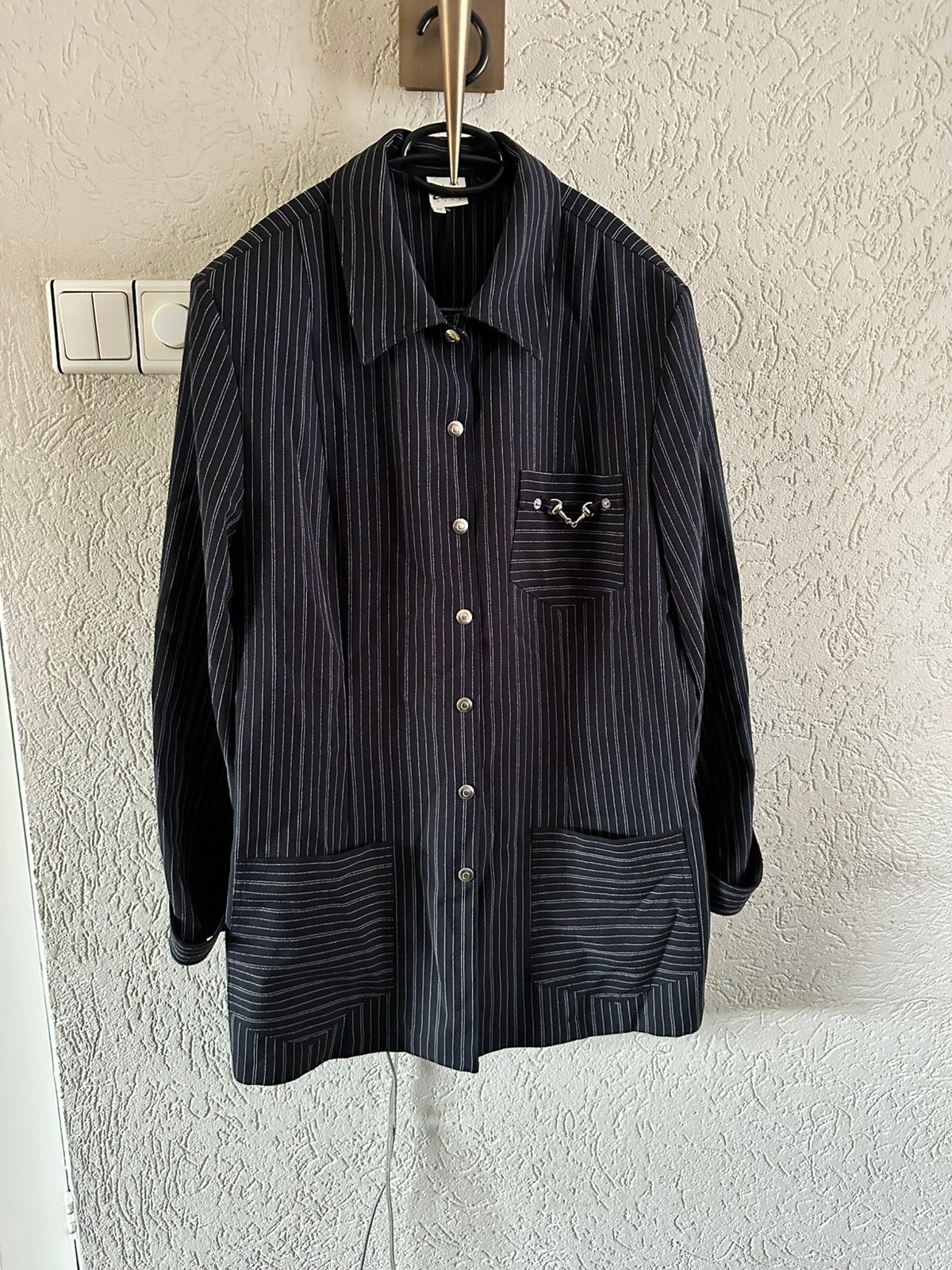 Vintage Miss Etam damespak krijtstreep | 2-delig | 42/44, Kleding | Dames, Ophalen of Verzenden, Zo goed als nieuw, Maat 42/44 (L)