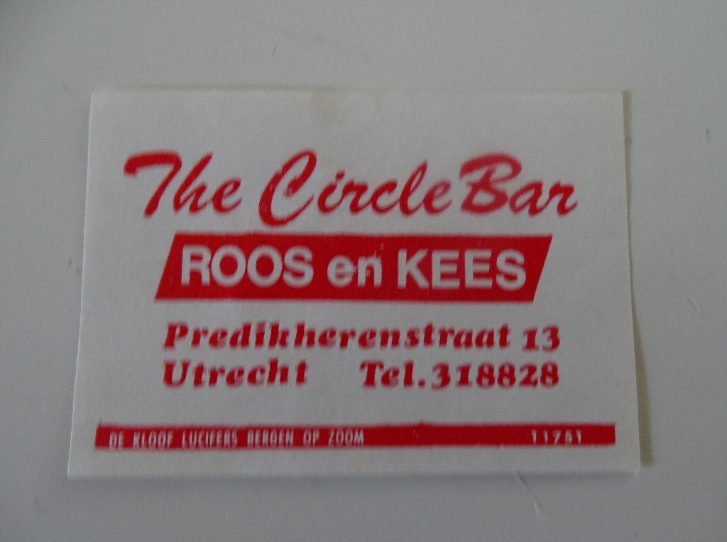 THE CIRCLE BAR   Roos en Kees    UTRECHT, Verzenden, Gebruikt, Luciferdoosjes of -merken