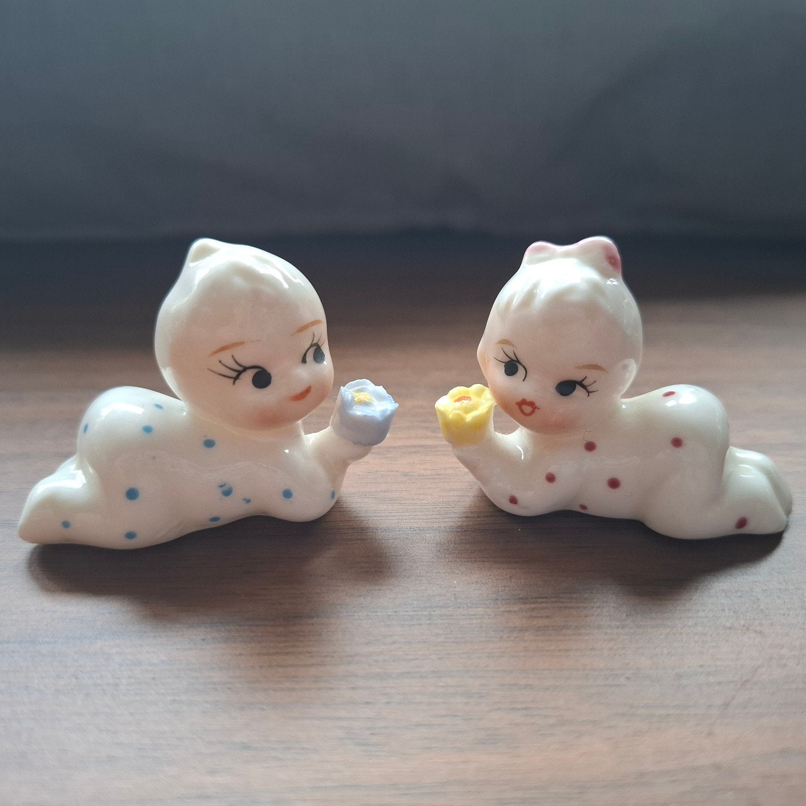 Vintage porseleinen babybeeldjes - set van 2, Verzamelen, Ophalen of Verzenden, Zo goed als nieuw, Mens