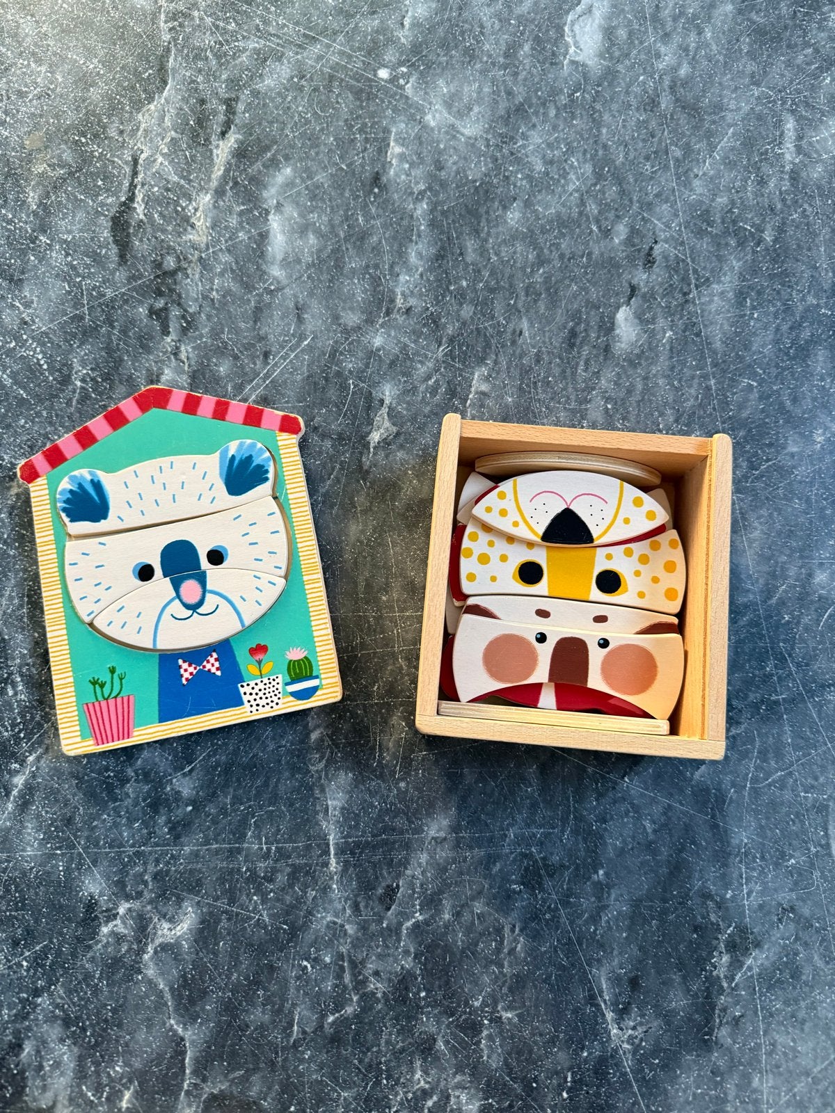 Houten speelgoed set: puzzels, kwartet, domino, spellen, Ophalen of Verzenden, Gebruikt