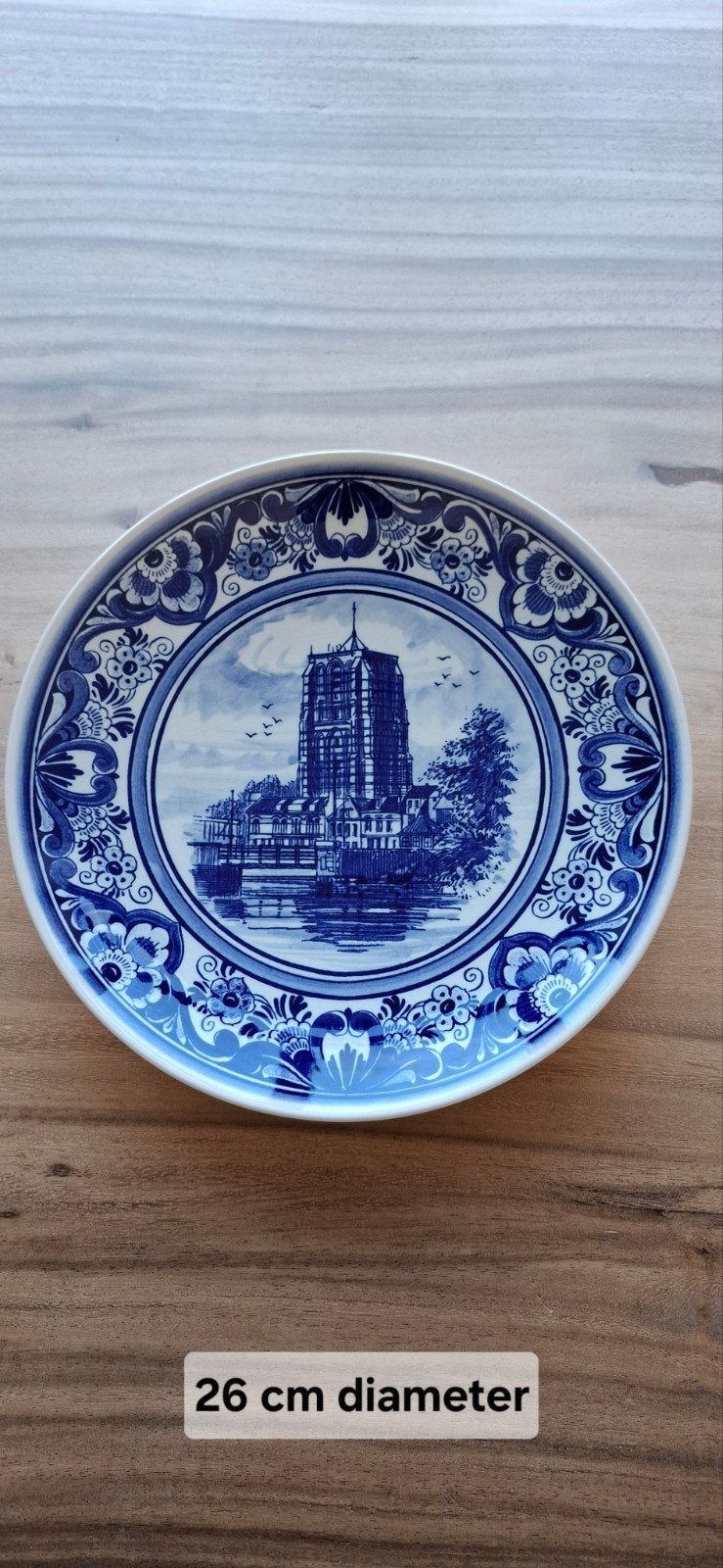 Handgeschilderd wandbord Oldehove Leeuwarden, 26 cm, Ophalen of Verzenden