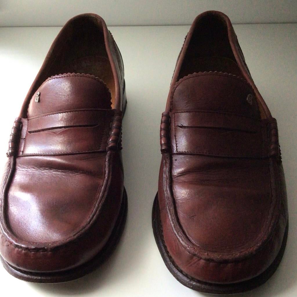 Greve leren loafers maat 42 donkerrood/ bruin, Loafers, Bruin, Ophalen of Verzenden, Gedragen