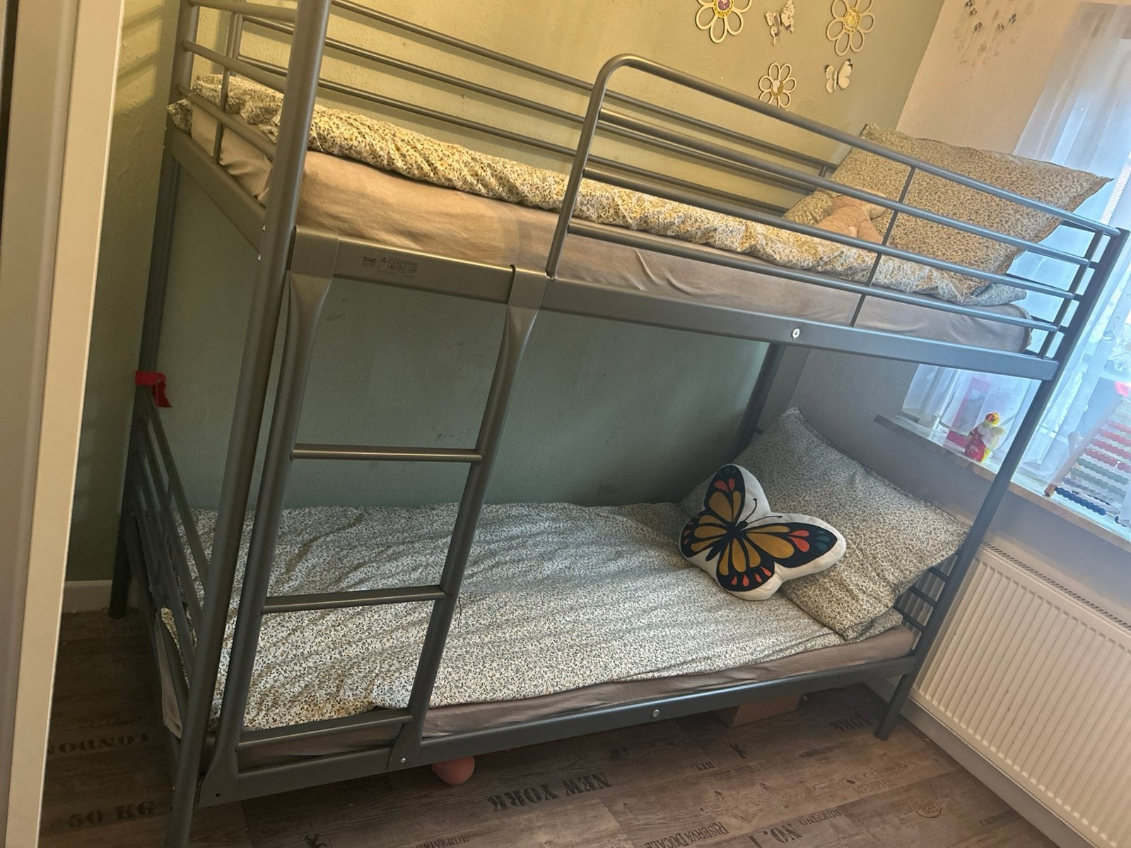 Ikea stapelbed metaal, Ophalen, 90 cm, Tweepersoons, Zo goed als nieuw