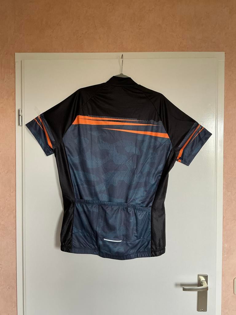 NW Fiets shirt zwart met oranje en blauw patroon, Gebruikt, XL, Bovenkleding, Heren