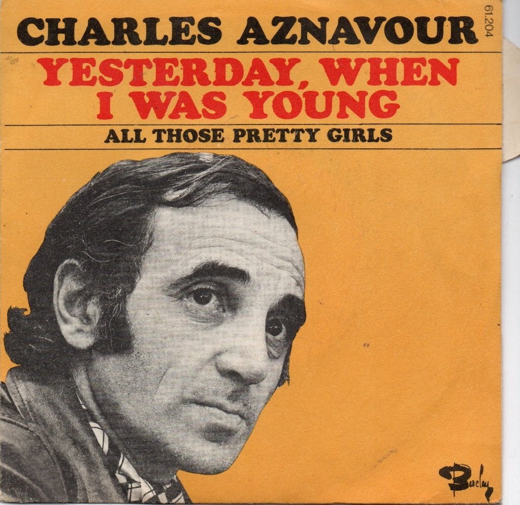 Charles Aznavour - Yesterday, when I was young, Gebruikt, 7 inch, Ophalen of Verzenden, Pop