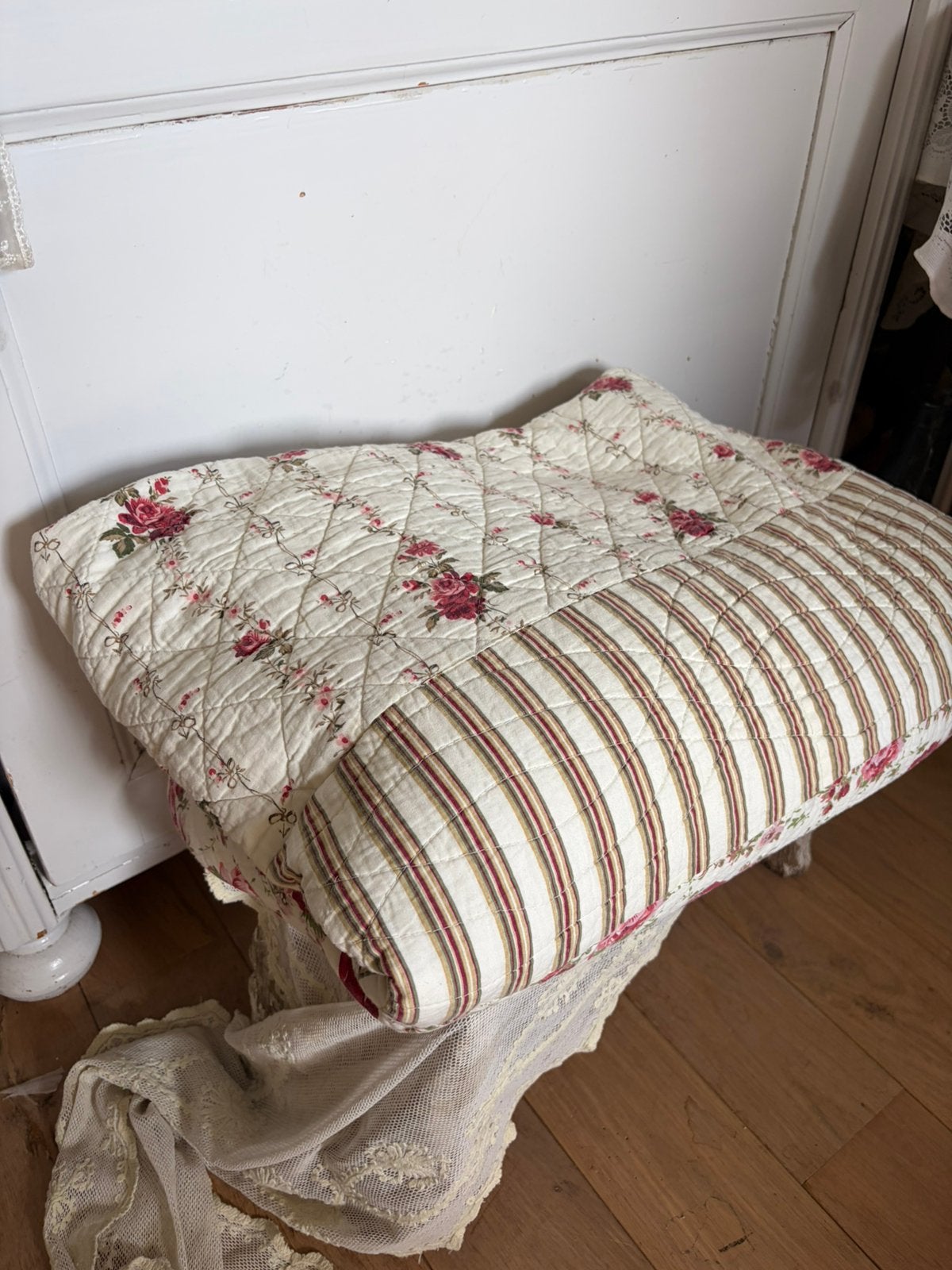Boutis /sprei met bloemen, Ophalen of Verzenden