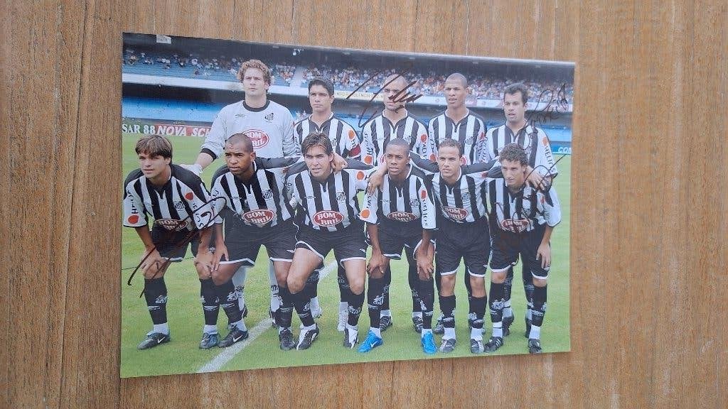 Foto 20x30cm met handtekening; Alex / Diego / Elano # Santos, Ophalen of Verzenden, Nieuw, Buitenlandse clubs, Overige typen