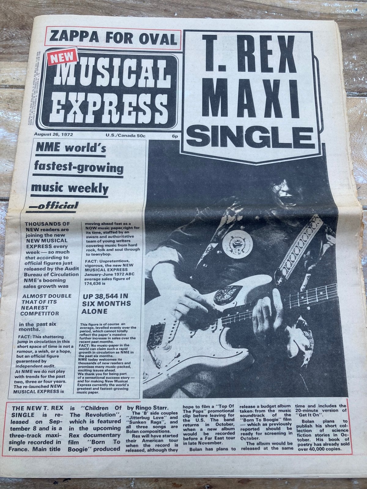 NME 1972 ARGENT Bo Diddley ROXY MUSIC Steve Marriott IF Who, Boeken, Ophalen of Verzenden, Muziek, Film of Tv