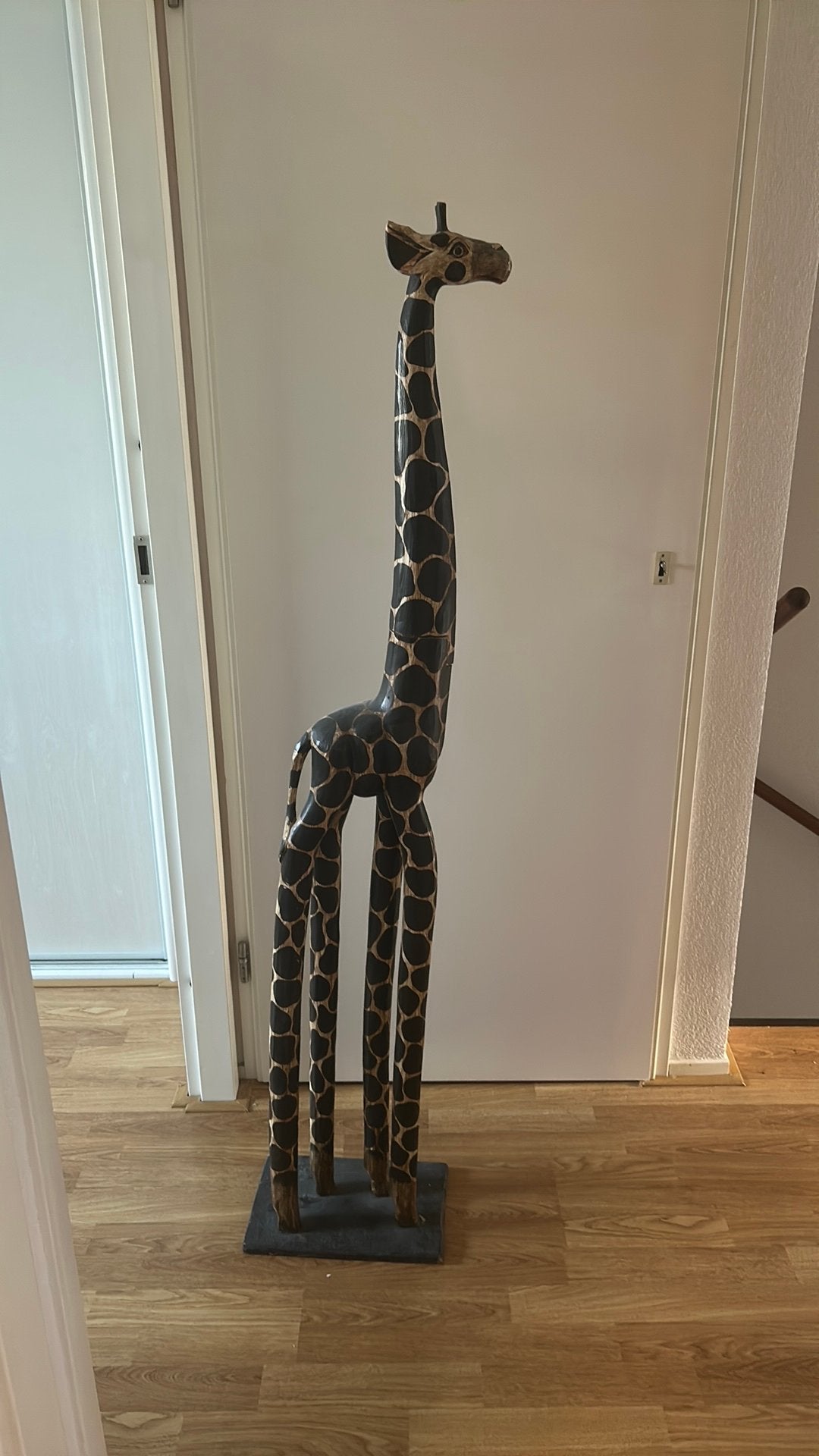 Houten Giraf, Ophalen, Houtsnijwerk, Zoogdier, Zwart