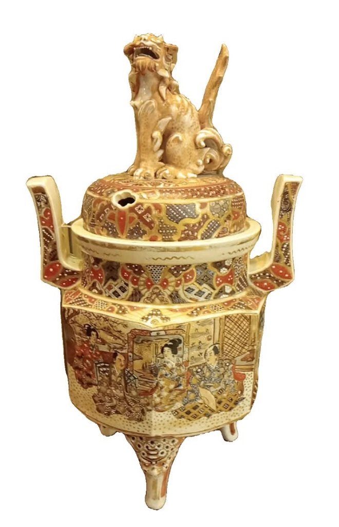 Grote antieke Satsuma wierookbrander., Antiek en Kunst, Ophalen of Verzenden
