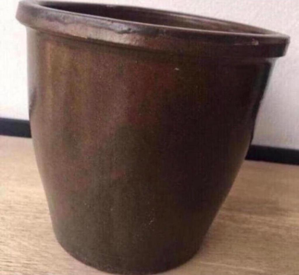 Mooie Vintage jaren '70 bloempot bruin voor binnen, Rond, Binnen, Ophalen of Verzenden, Zo goed als nieuw
