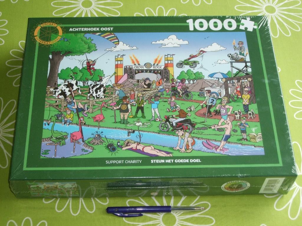 Nieuw in seal: Cartoonpuzzel Achterhoek Oost - Rotary, Ophalen of Verzenden, 500 t/m 1500 stukjes, Nieuw, Legpuzzel