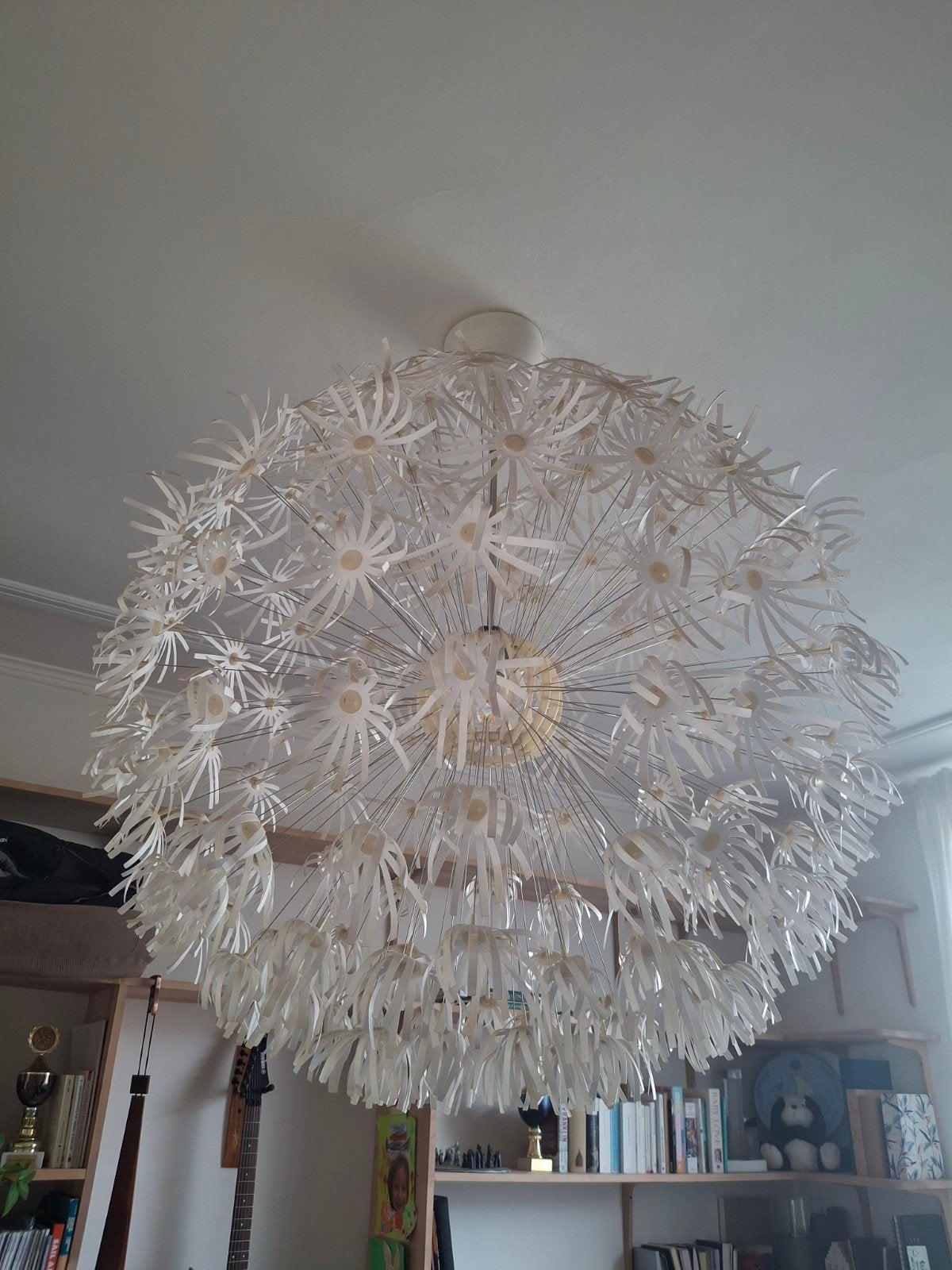 IKEA Maskros Chandelier - Grote Witte Hanglamp, 50 tot 75 cm, Ophalen of Verzenden, Zo goed als nieuw, Modern, Speels, Scandinavisch