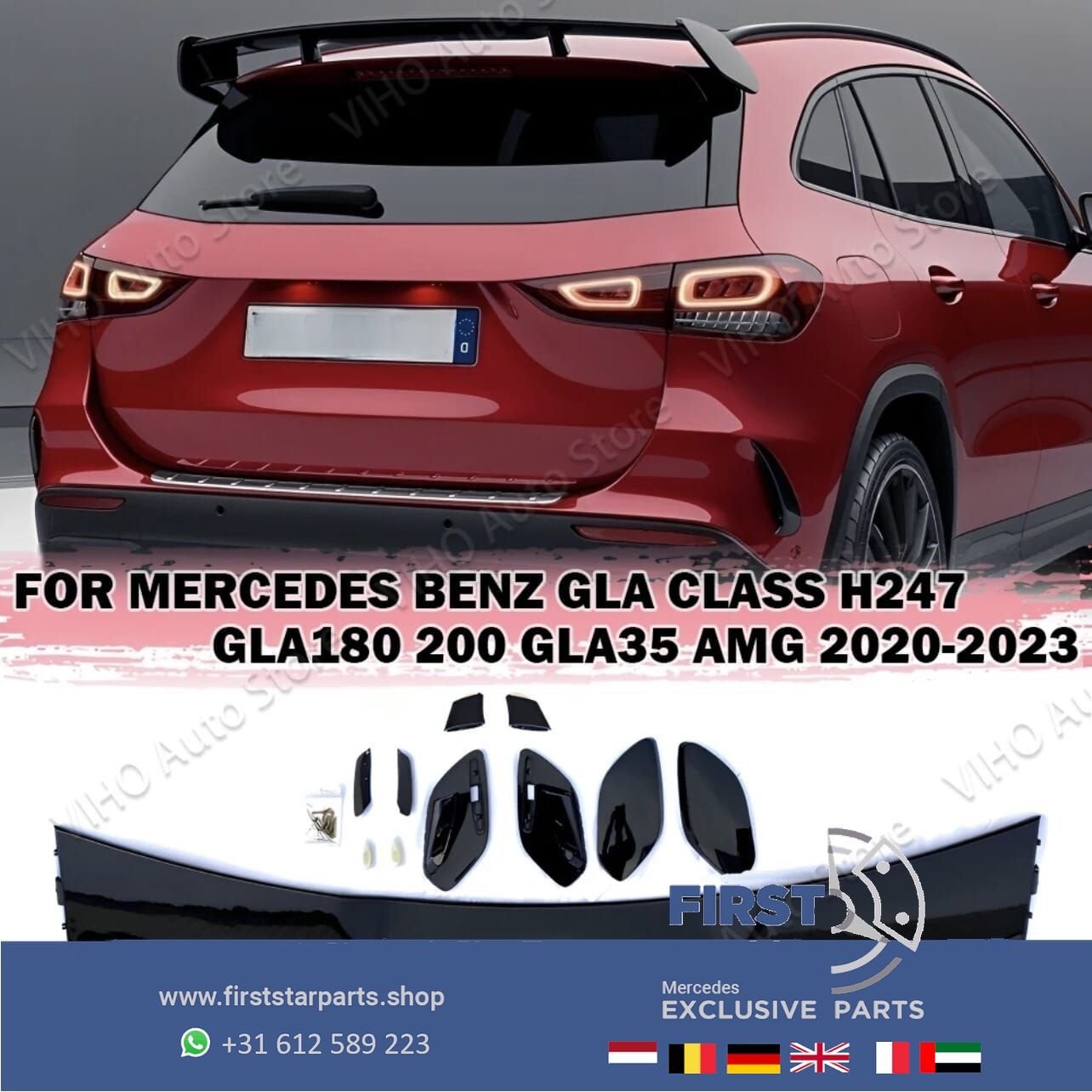 H247 GLA DAK WING W247 GLA45 AMG DAKSPOILER VLEUGEL AERO PAK, Gebruikt, Ophalen of Verzenden, Achter, -