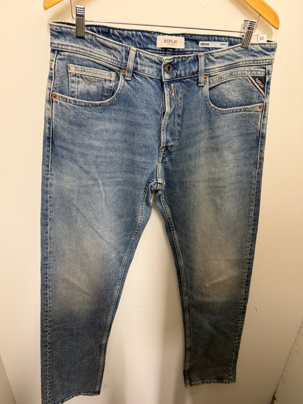 Nieuwe Replay Grover jeans W33-L32, Verzenden, Nieuw, Blauw, W33 - W34 (confectie 48/50)