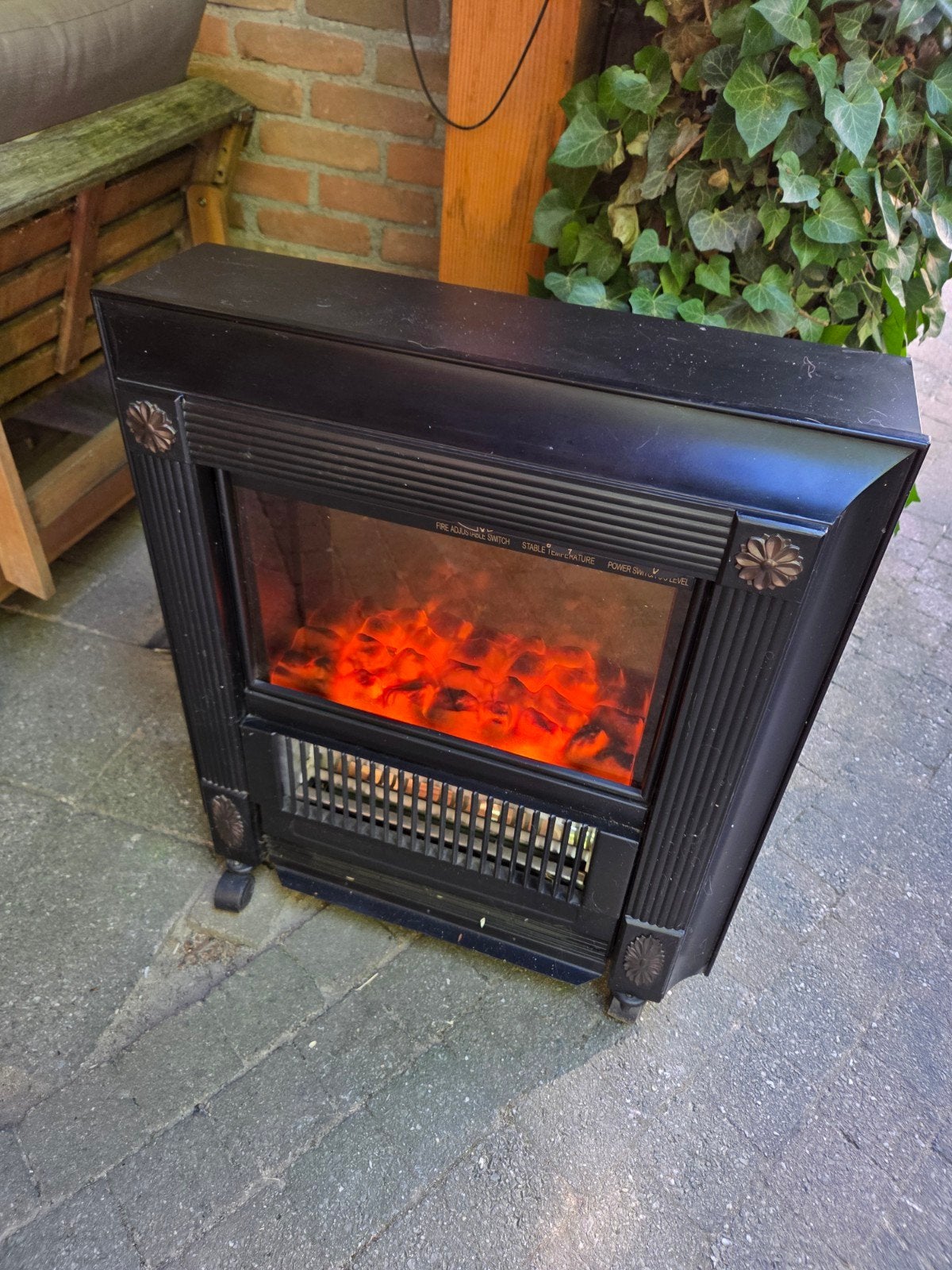 Elektrische haard met vlameffect en verwarming, Ophalen, Gebruikt, Vrijstaande haard, Elektrische haard