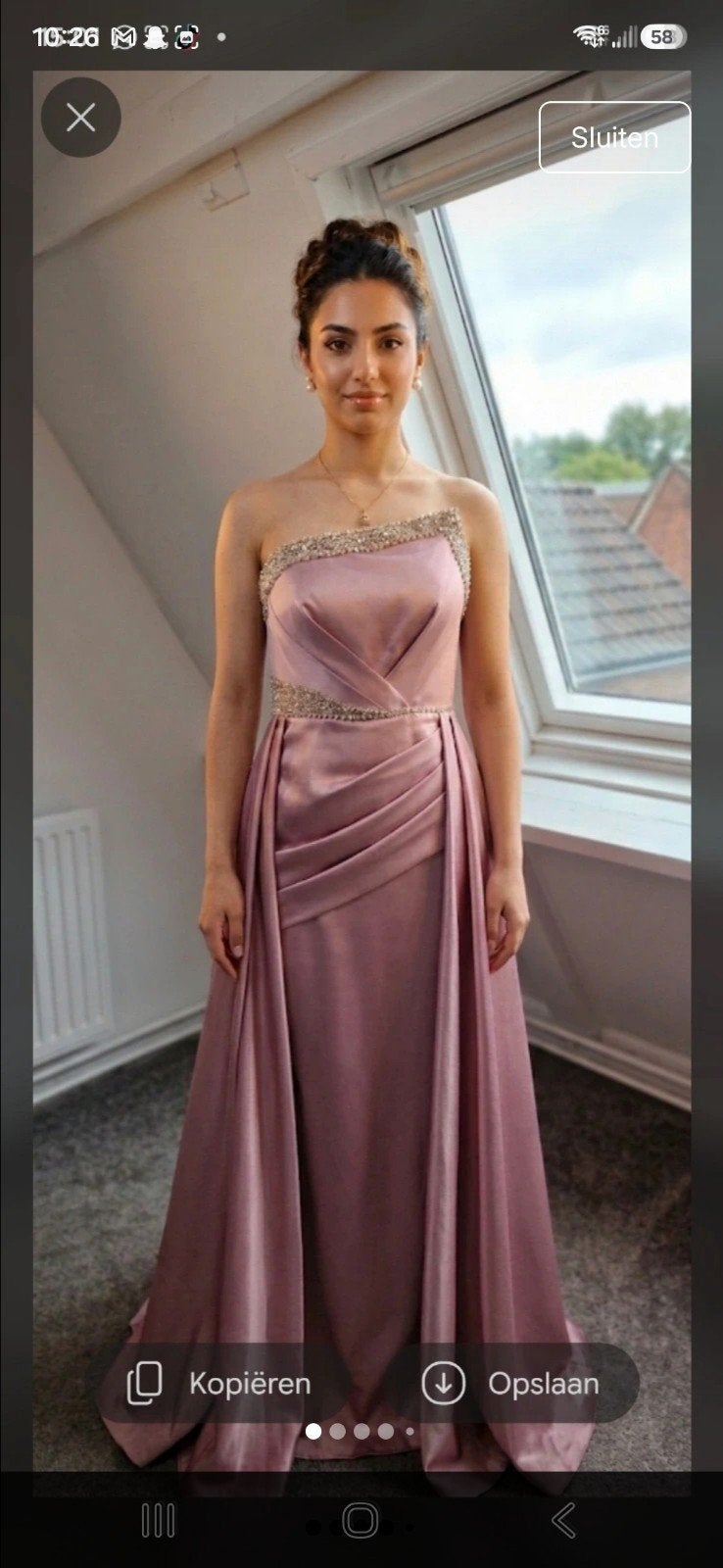Elegante Roze Gala Jurk - Maat 38/40, Maat 38/40 (M), Galajurk, Ophalen of Verzenden, Zo goed als nieuw
