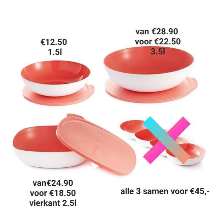 Tupperware allegra serie, diverse items, nieuw, Huis en Inrichting, Ophalen of Verzenden, Nieuw, Overige typen, Met deksel