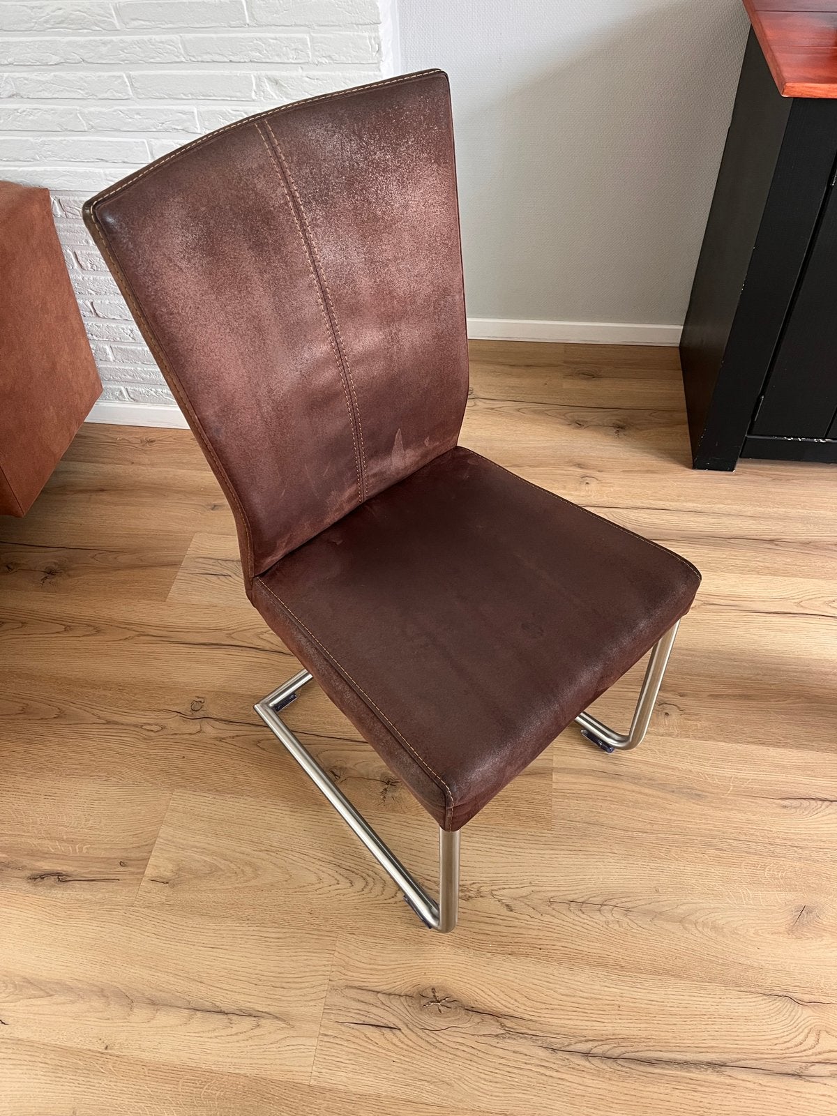 6 stuks eetkamerstoelen, Ophalen, Gebruikt, Bruin, Vijf, Zes of meer stoelen