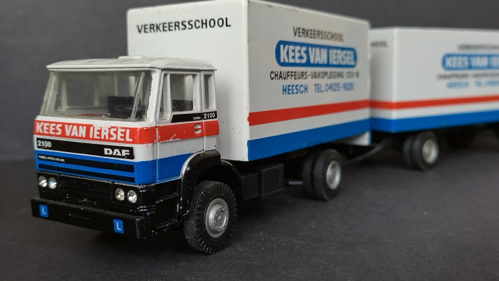 Daf 2100 Van Iersel verkeersschool Les 1:50 Lion Car Pol, Hobby en Vrije tijd, Modelauto's | 1:50, .., Verzenden, ., Zo goed als nieuw