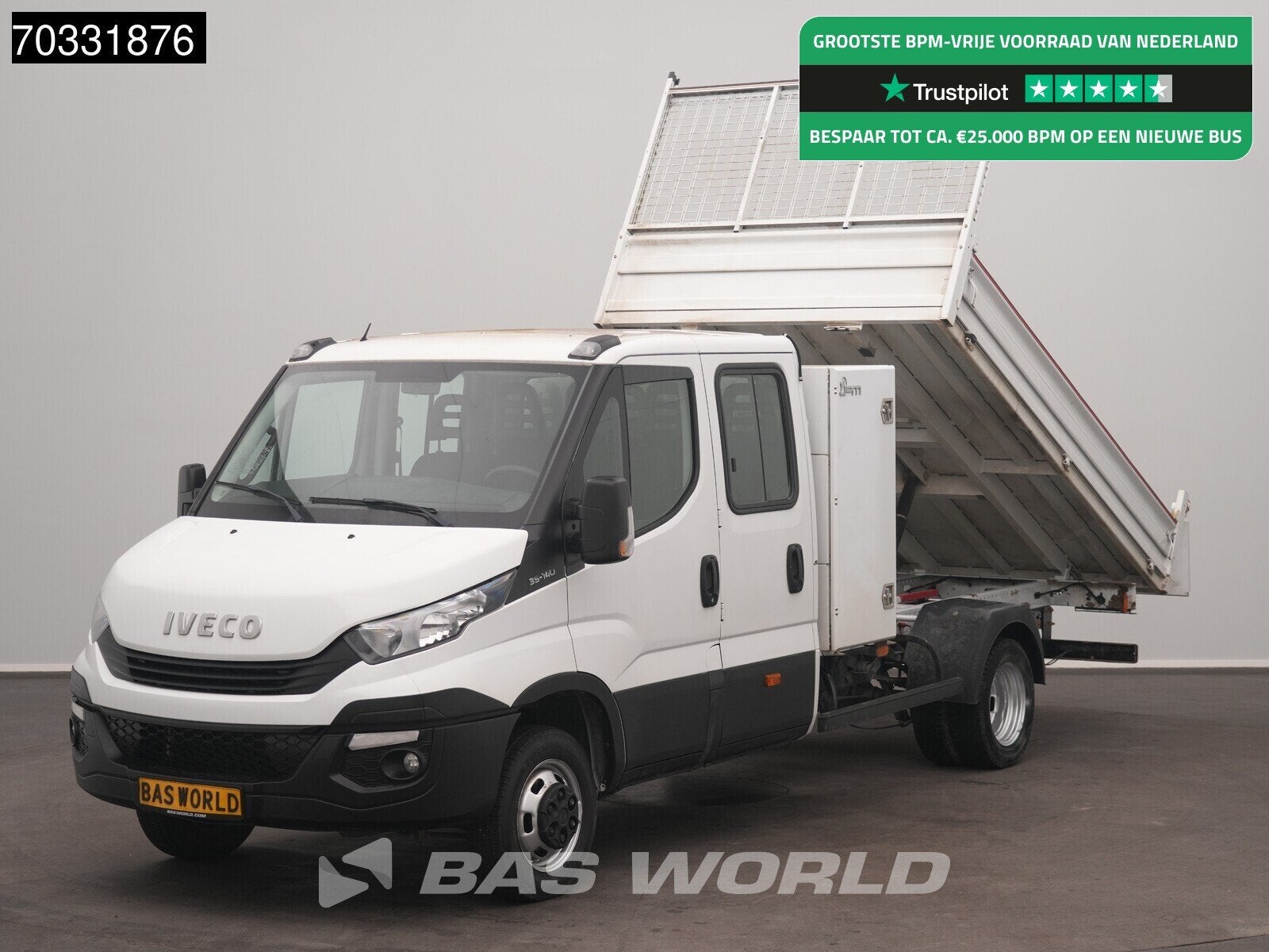 Iveco Daily 35C14 Kipper Dubbele Cabine Dubbellucht 3,5t Tre, Gebruikt, Euro 6, Iveco, Wit