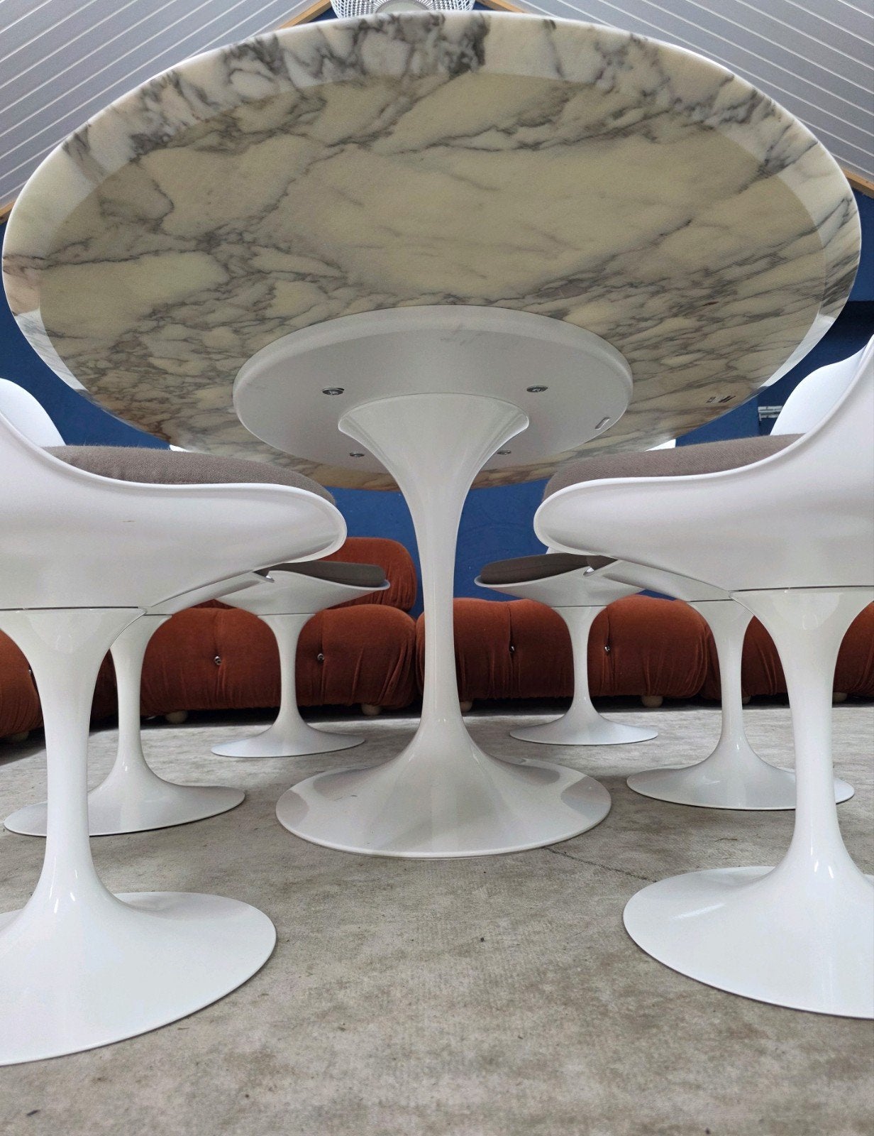 Knoll Tulip ovalen tafel 198cm + 6x Knoll Tulip stoel Nieuw!, Ophalen of Verzenden