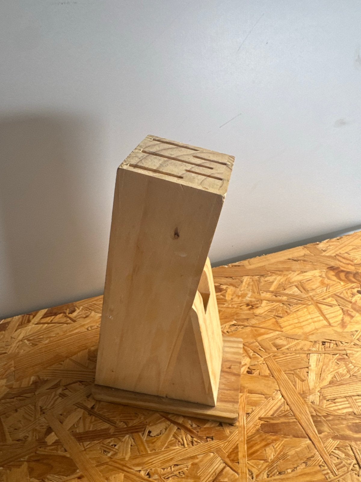 Houten messenblok - Handgemaakt, Hout, Ophalen of Verzenden, Bruin, Overige typen