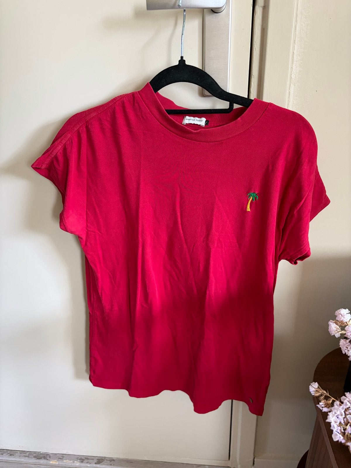 America Today rood t-shirt - maar S, Ophalen of Verzenden, Korte mouw, Maat 36 (S), Gedragen