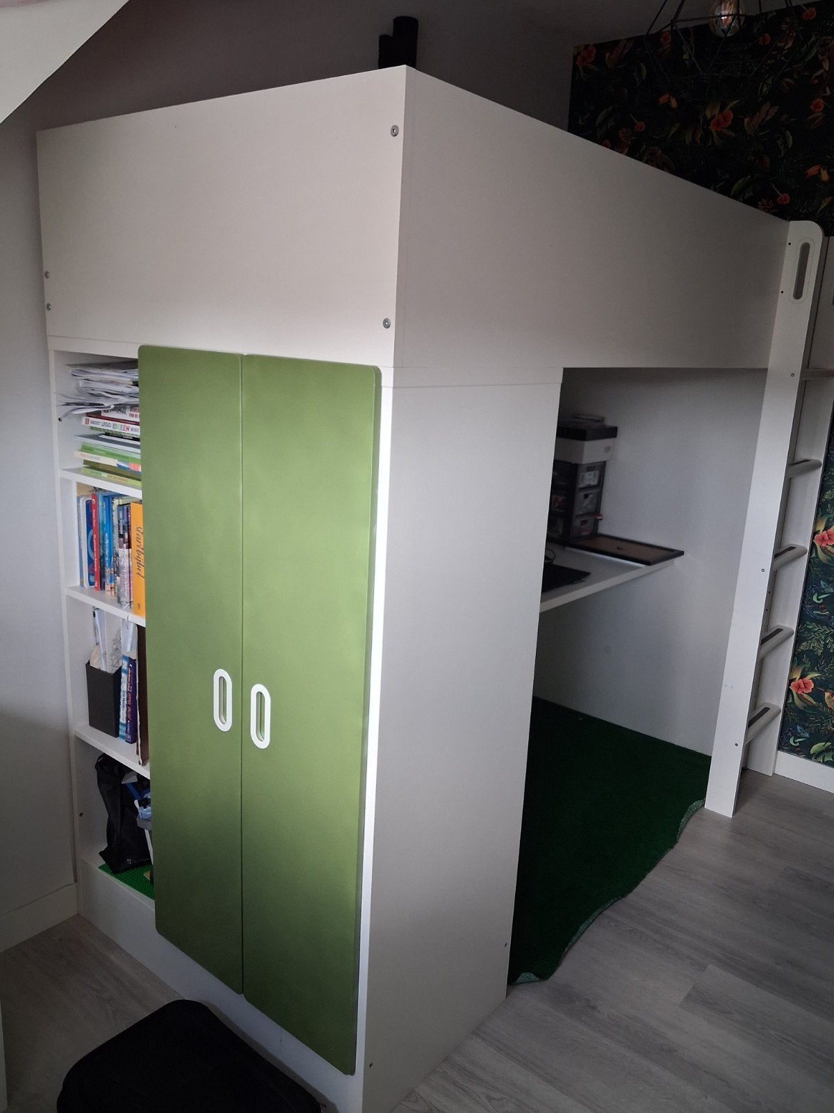 Ikea hoogslaper wit/groen, Ophalen, Gebruikt, Hoogslaper