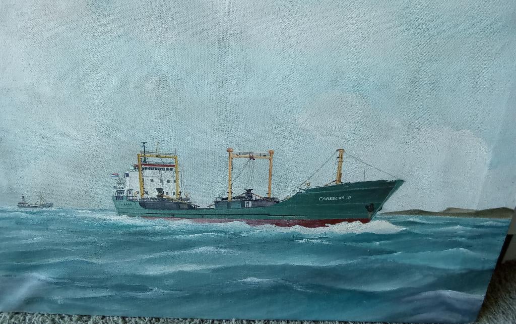 Schilderĳ boot, Antiek en Kunst, Kunst | Schilderijen | Klassiek, Ophalen of Verzenden