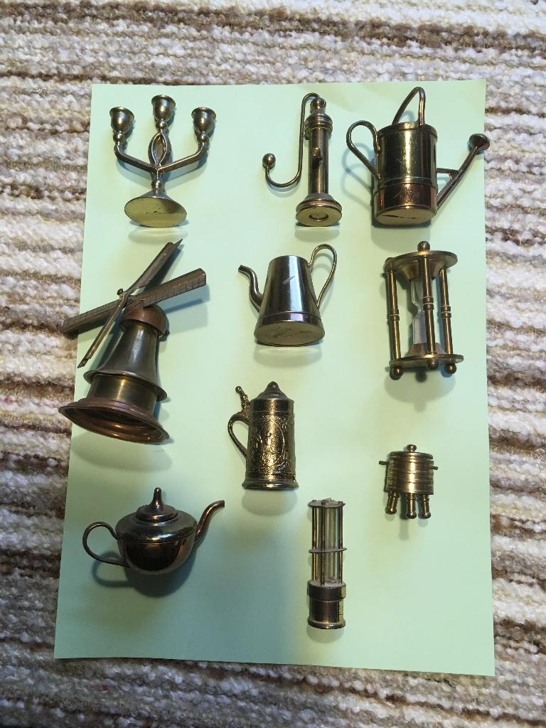 koper messing letterbak miniaturen miniatuur (10 stuks), Ophalen