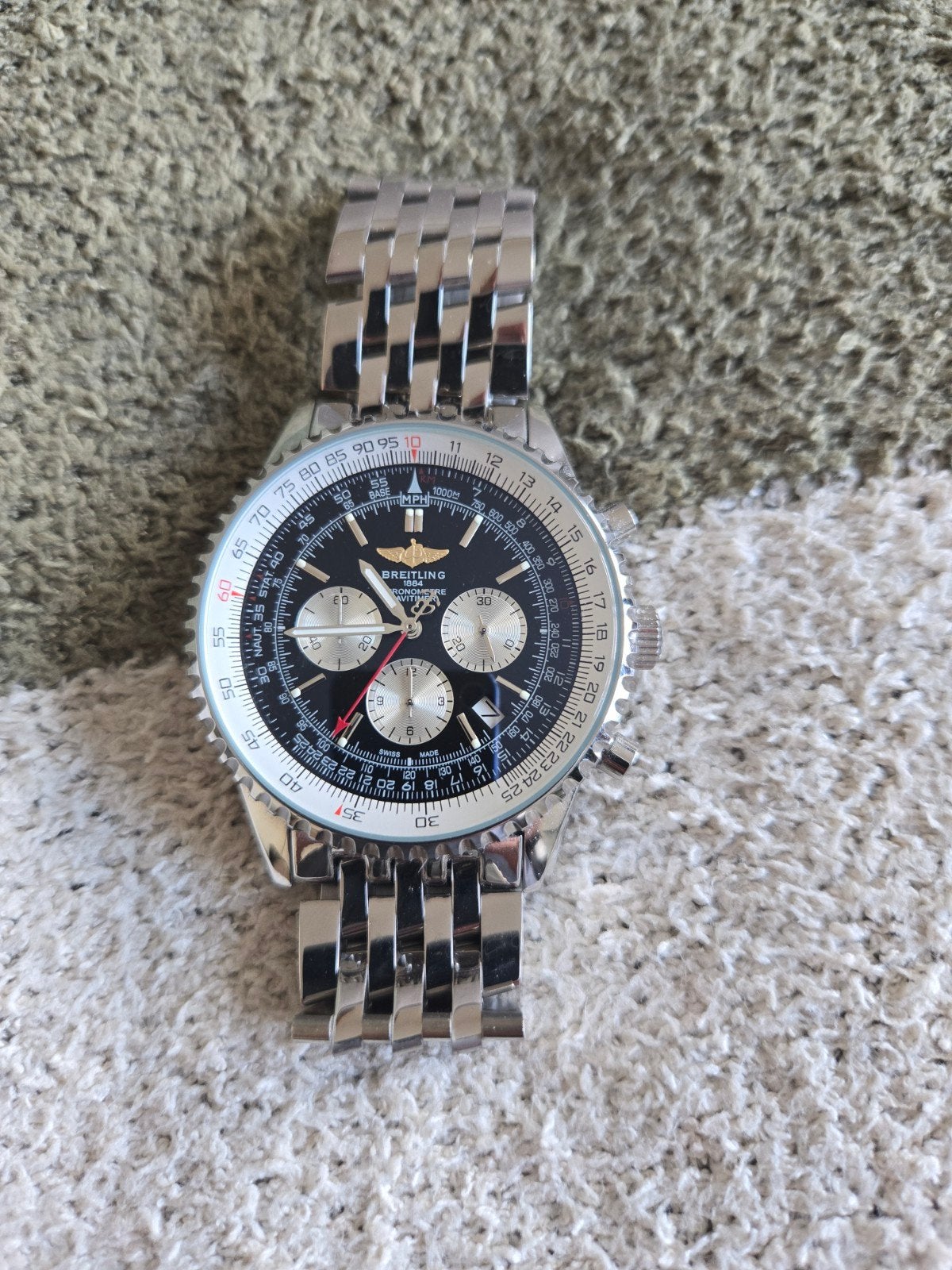 breitling navigeer chronograaf, Sieraden, Tassen en Uiterlijk, Horloges | Dames, Staal, Polshorloge, Nieuw, Ophalen