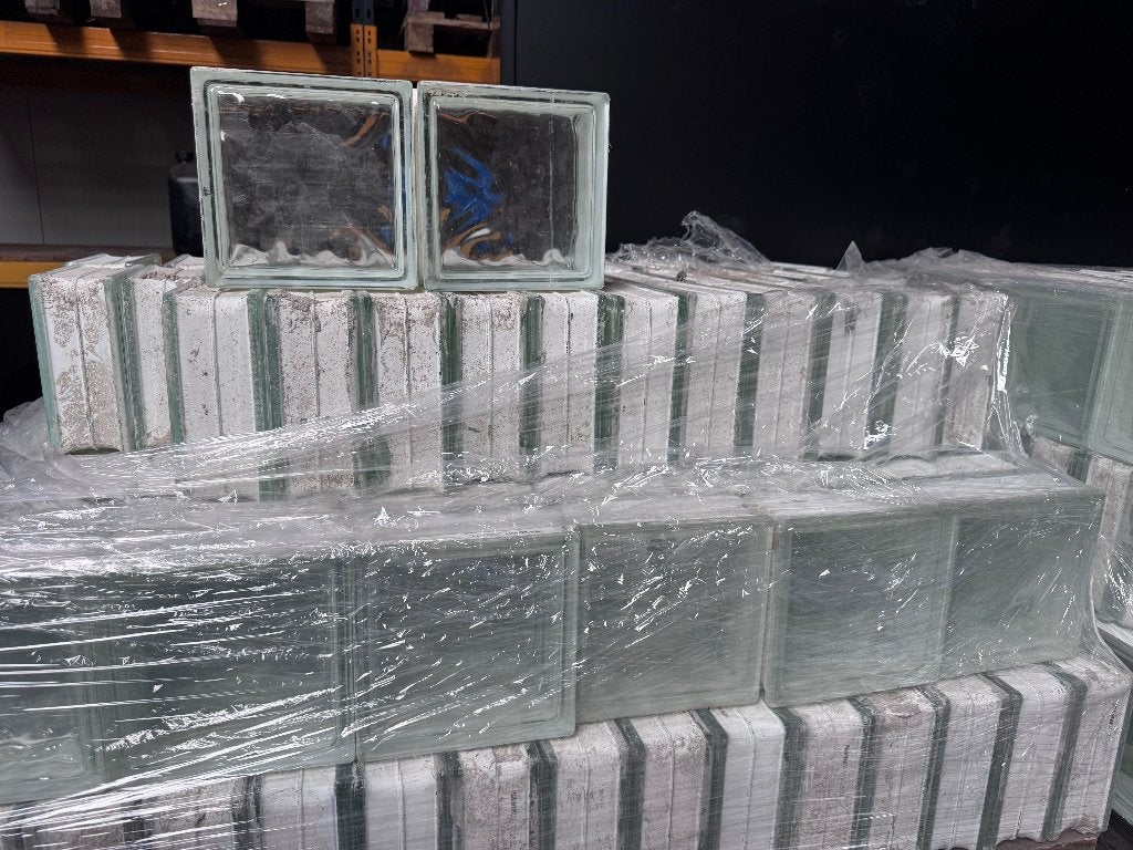 Ca. 1000 glazen bouwstenen - glasblokken - bouwglas 19x19x8, Gebruikt, Minder dan 80 cm, Minder dan 80 cm, NVT