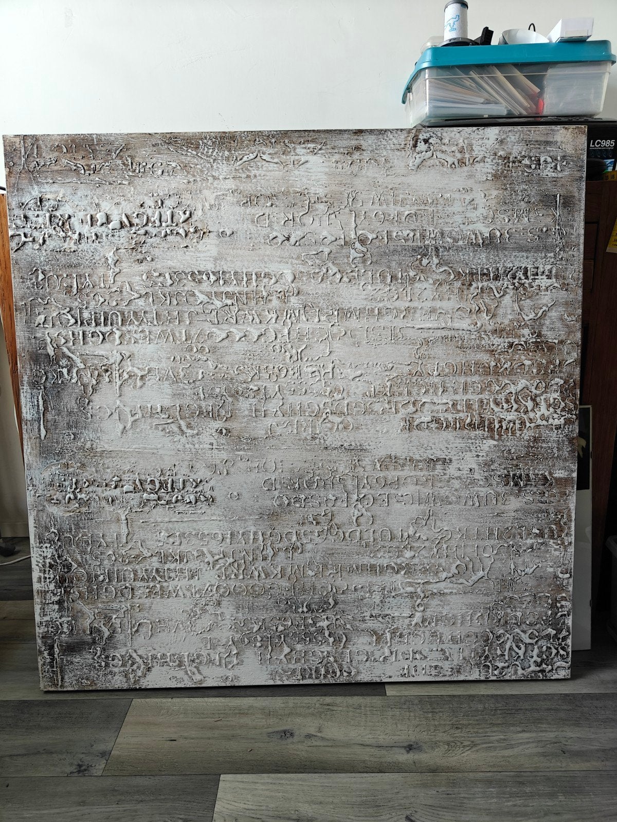 Abstract Schilderij met Reliëf en Textuur, Ophalen
