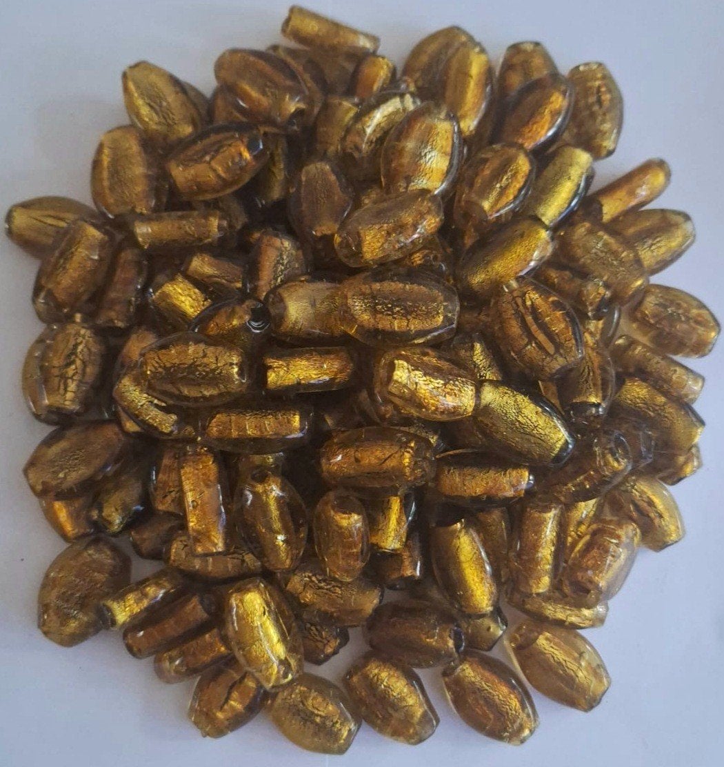 Partij 1 kilo silverfoil aparte vorm glaskralen 28x16 mm 5, Hobby en Vrije tijd, Verzenden, Nieuw, Kraal
