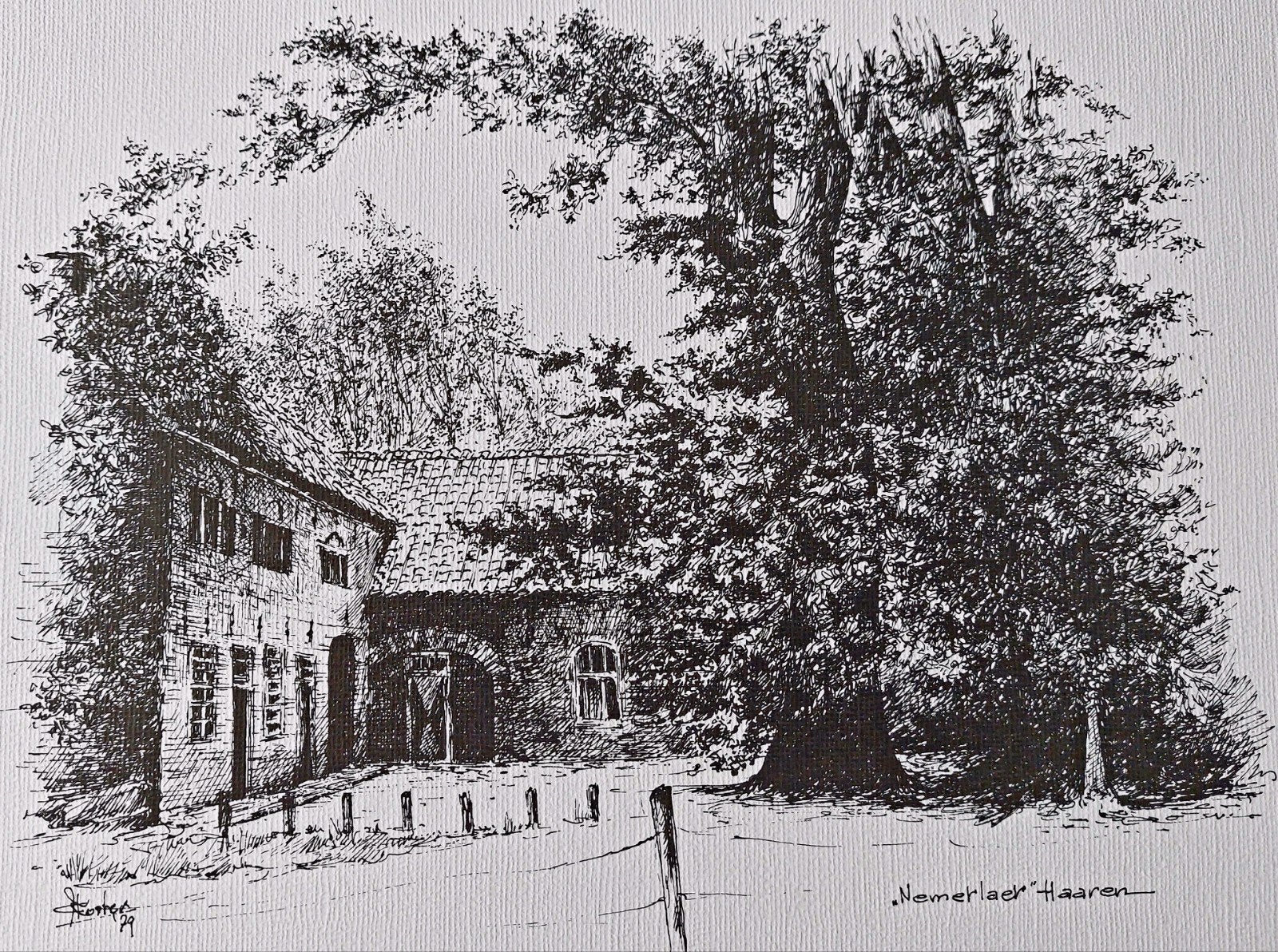 Haaren .... bijgebouwen kasteel Nemelaer .... Kees Koster., Ophalen of Verzenden
