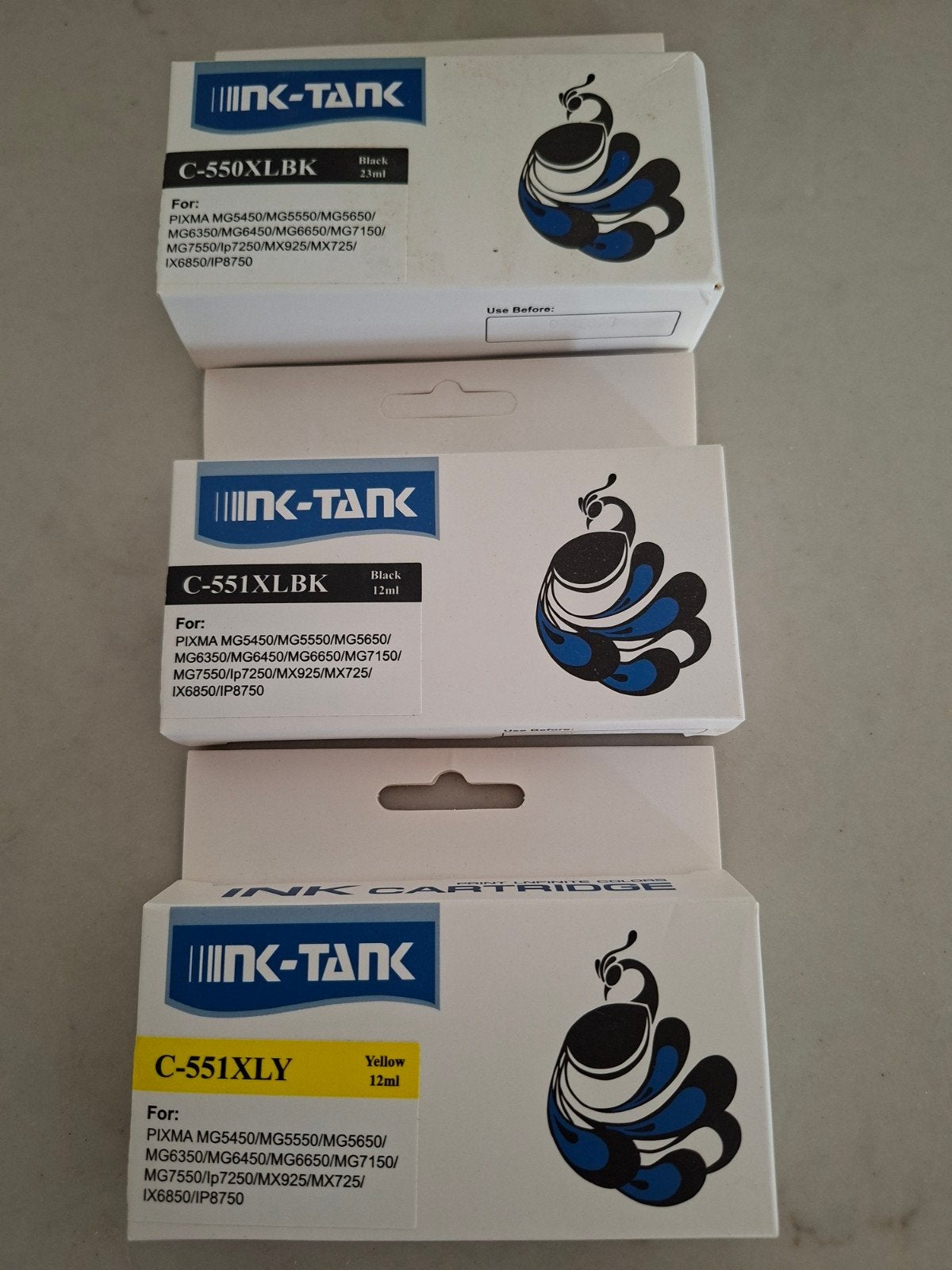 INK-TANK Cartridges C-550XLBK, C-551XLBK, C-551XLY, Ophalen of Verzenden, Nieuw, Cartridge, INK-TANK