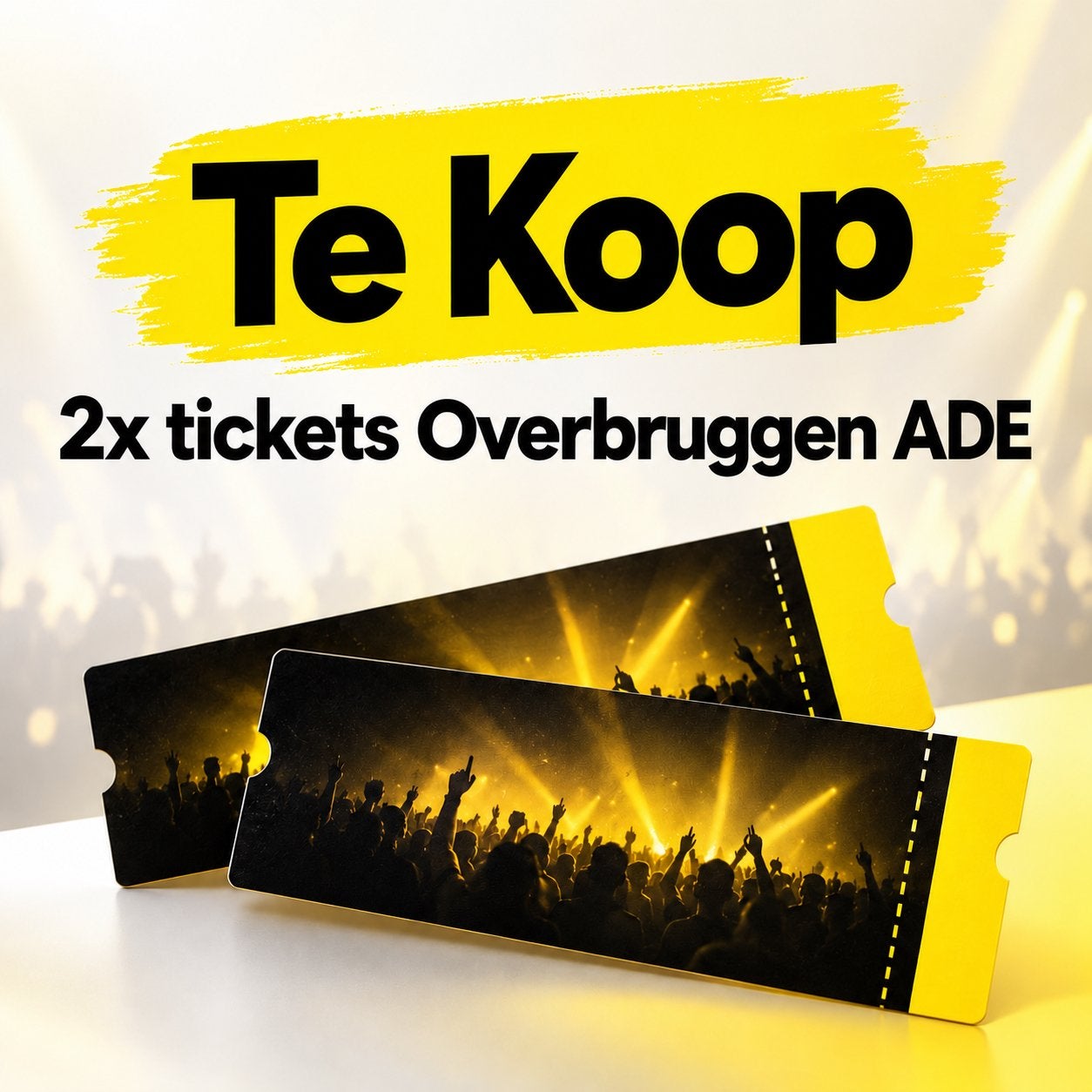 Te Koop - 2x tickets Overbruggen ADE, Verzenden, Zo goed als nieuw