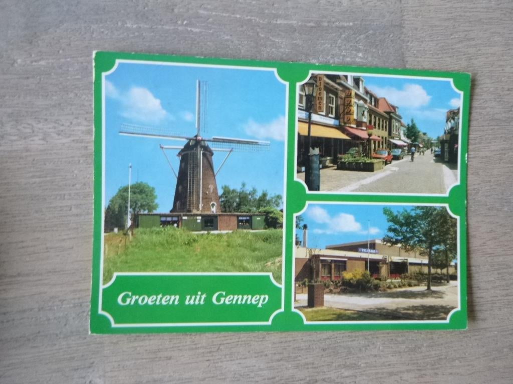 Gennep, molen/sportcentrum/winkelstraat, Verzenden, 1980 tot heden, Gelopen, Noord-Brabant