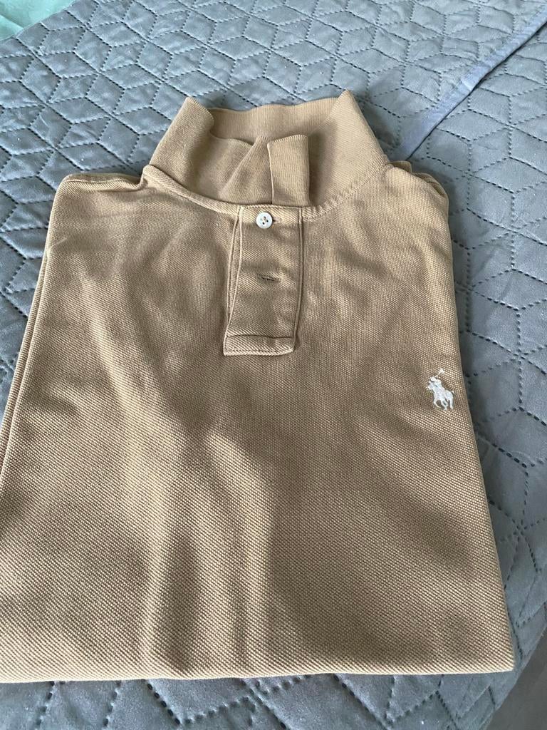 Polo Ralph Lauren Slim Fit Polo - Maat M, Ophalen of Verzenden, Zo goed als nieuw, Maat 48/50 (M), Beige