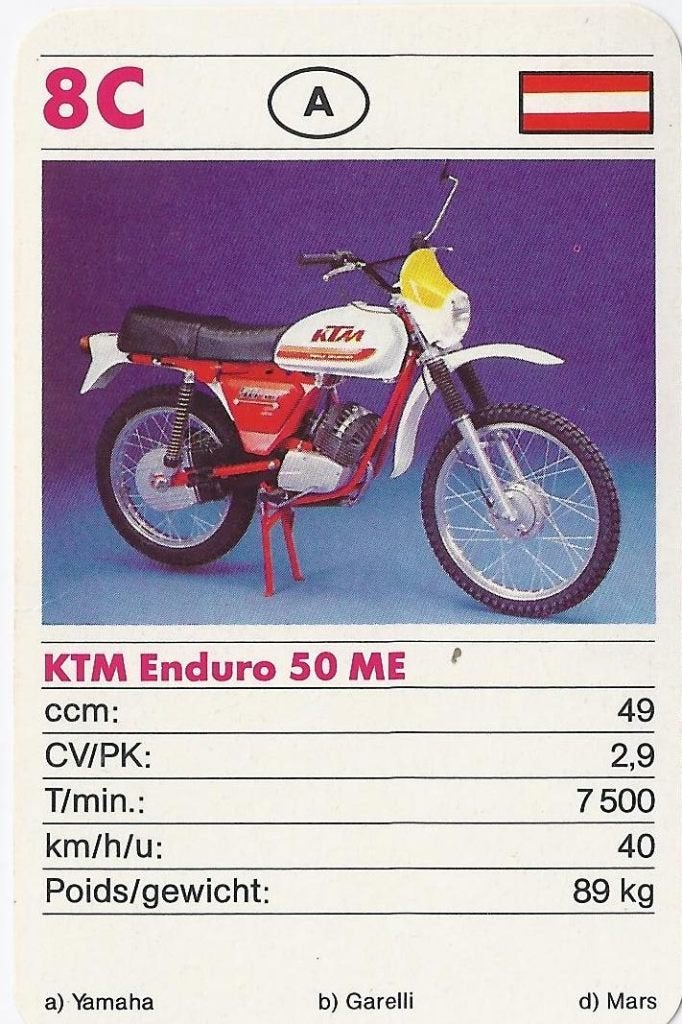 Kw564 bromfiets verzamelplaatje 8c ktm enduro 50 me, Ophalen of Verzenden, Zo goed als nieuw, Auto's