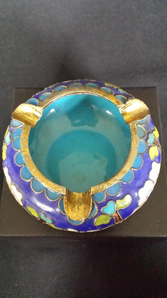 Cloisonné ASBAKJE <> Chinees Emaille ~ HANDWERK <> 7 x 4 cm, Ophalen of Verzenden, Zo goed als nieuw, Asbak