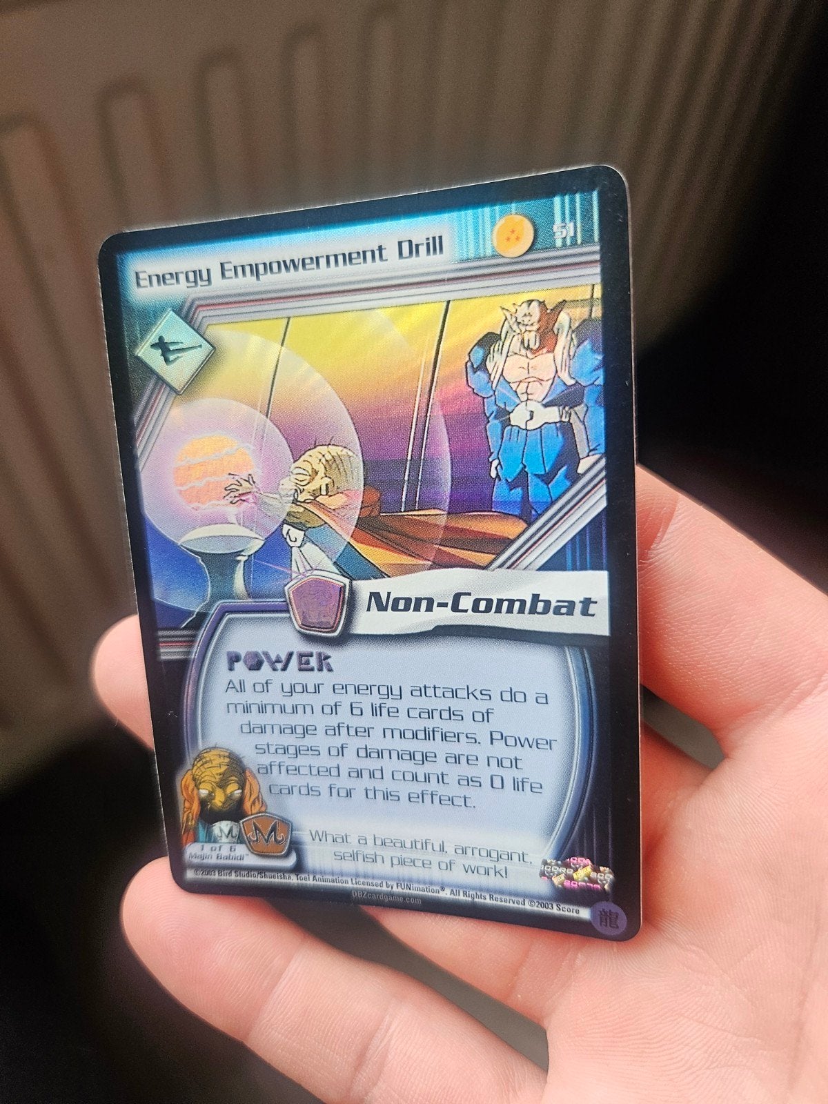 Dragon Ball Z Energy Empowerment Drill Kaart foil, Ophalen of Verzenden, Zo goed als nieuw, Losse kaart, Foil