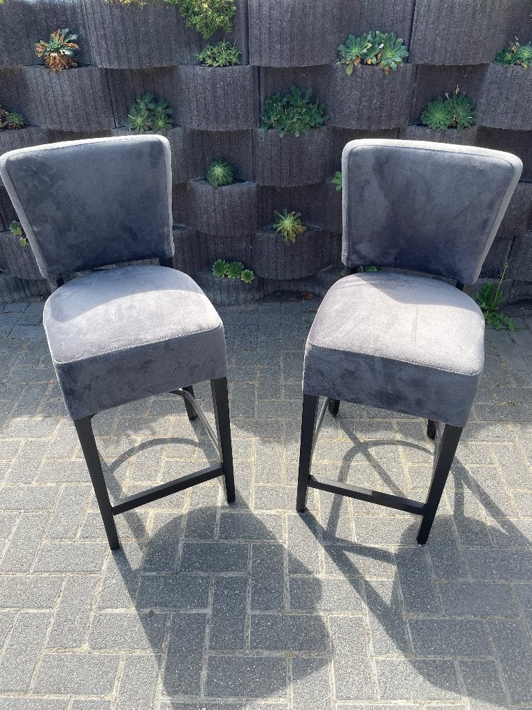Barkruk stof zithoogte 70 cm, Ophalen, Met voetsteun, 60 tot 90 cm, Zo goed als nieuw