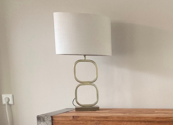 Light & Living - Lutika Tafellamp kleur goud, Ophalen of Verzenden, Zo goed als nieuw, Stof, 50 tot 75 cm