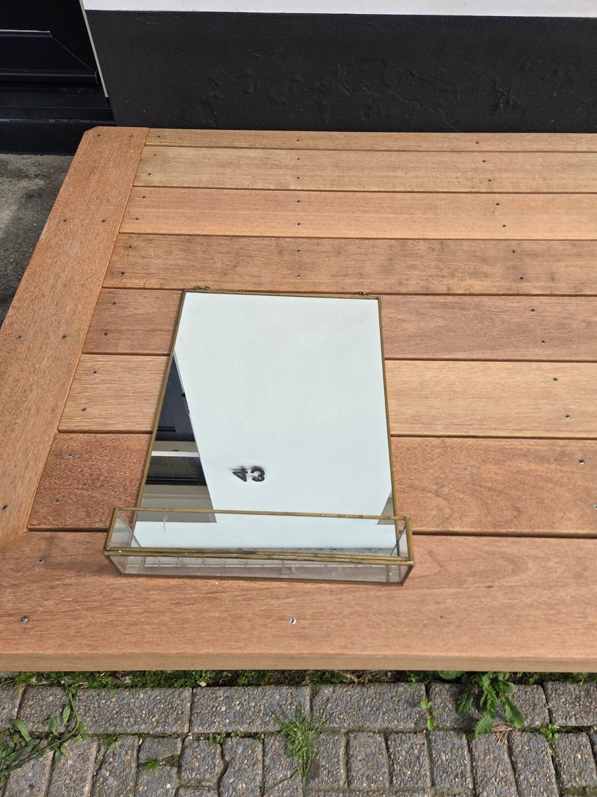 Spiegel met planchet, Huis en Inrichting, Ophalen of Verzenden, Rechthoekig, Minder dan 50 cm, Minder dan 100 cm