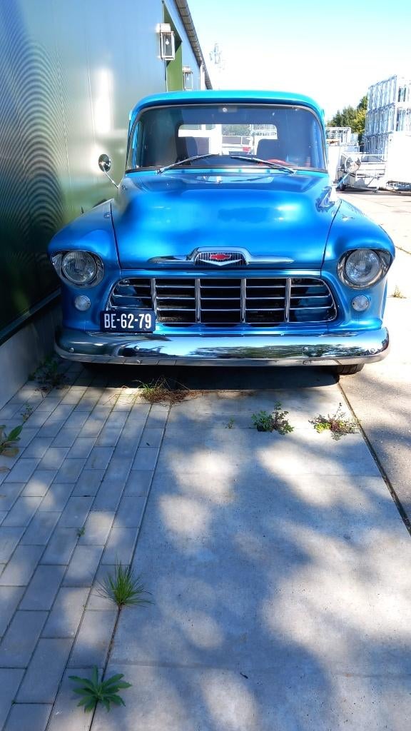 Te koop chevrolet apache 1956 stepside longbed 0626603113, Automaat, Achterwielaandrijving, Zwart, Overige carrosserieën