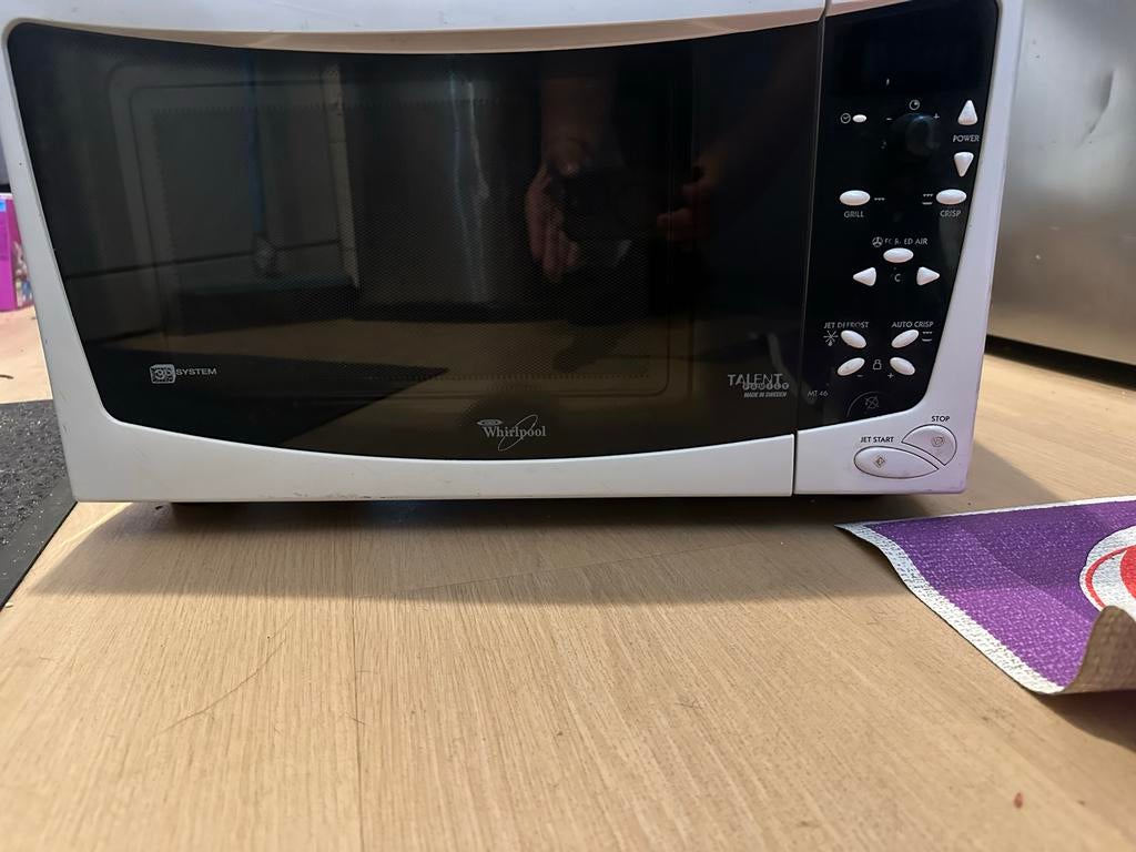 Whirlpool Magnetron MT 46/WH met Grill en Crisp functie, Ophalen, Crisp, Draaiplateau, Magnetron