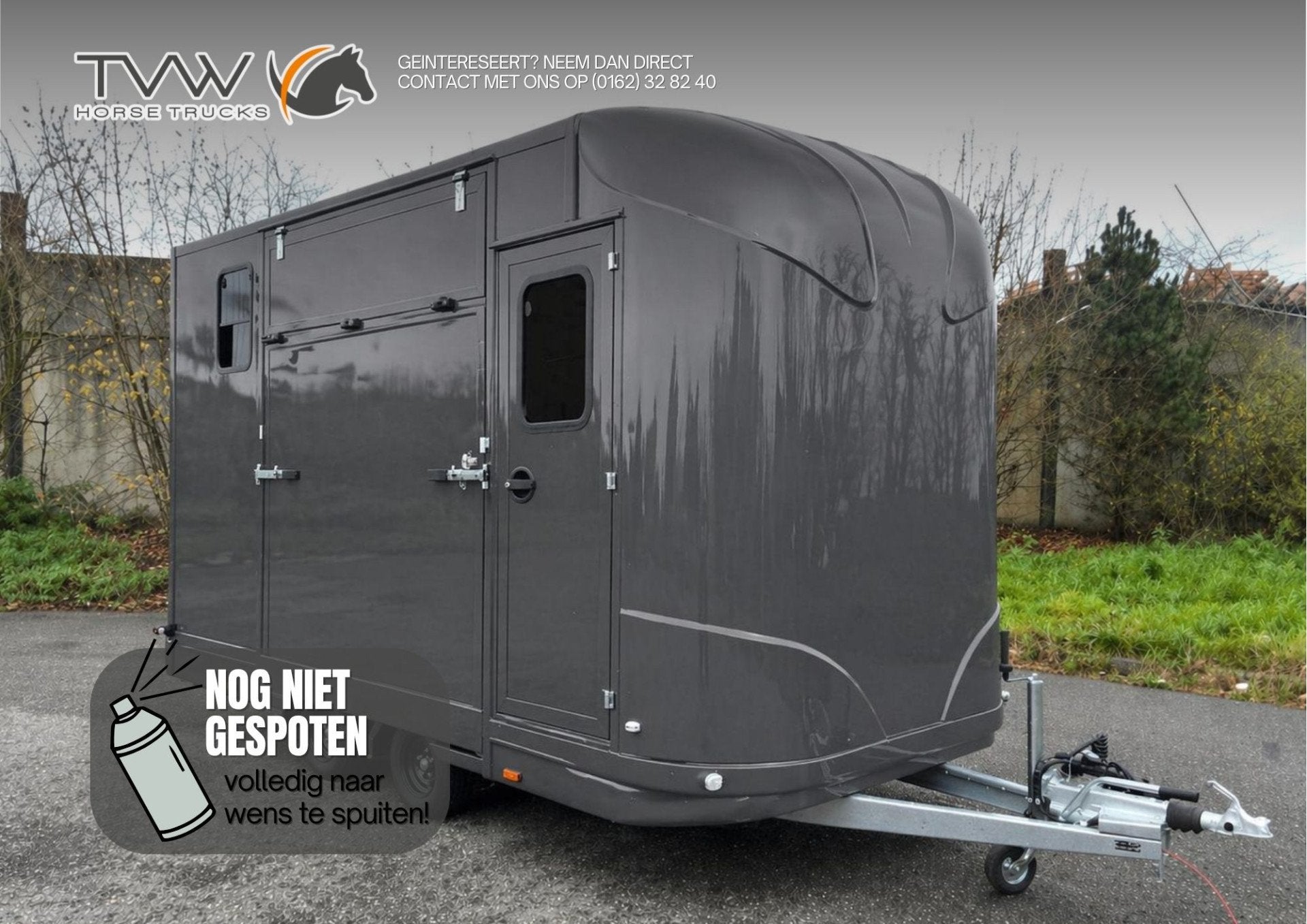TVW-Equos | 2 Paards Paardentrailer met hengsteninrichting, Overige typen, Textielstraat 2
5107NG  DONGEN, NL, Info@tvwhorsetrucks.com
