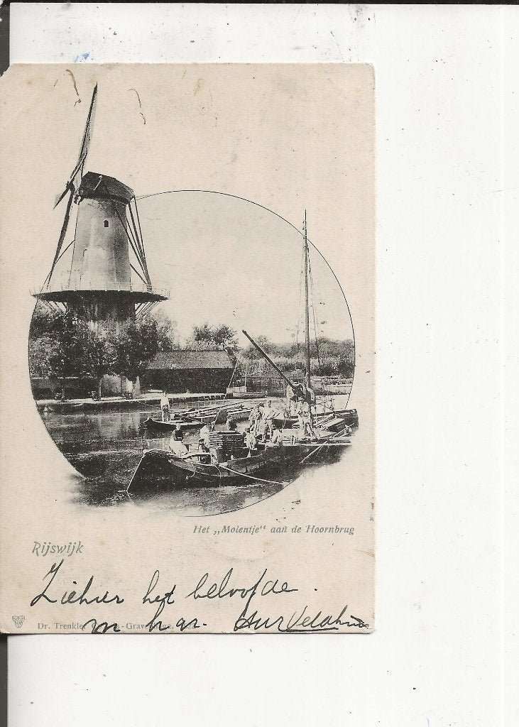 Rijswijk Hoornbrug met het Molentje en radarschip 5 mei 1902, Ophalen of Verzenden, Voor 1920, Gelopen, Zuid-Holland